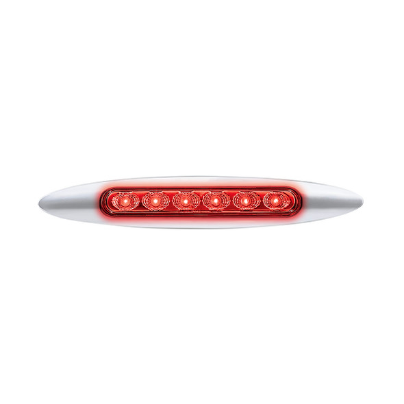 Double Fury 6 LED 6" Dual Function Marker Light With Chrome Bezel-Red & Green/Clear Lens