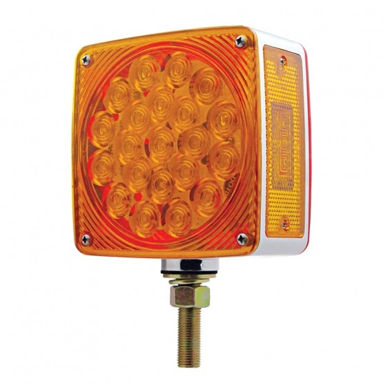 45 LED Single Stud Double Face Turn Signal Light (Driver) - Amber & Red LED/Amber & Red Lens