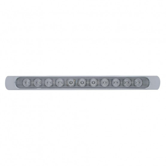 11 LED 17" Light Bar (Stop, Turn & Tail) With Chrome Bezel - Red LED/Clear Lens