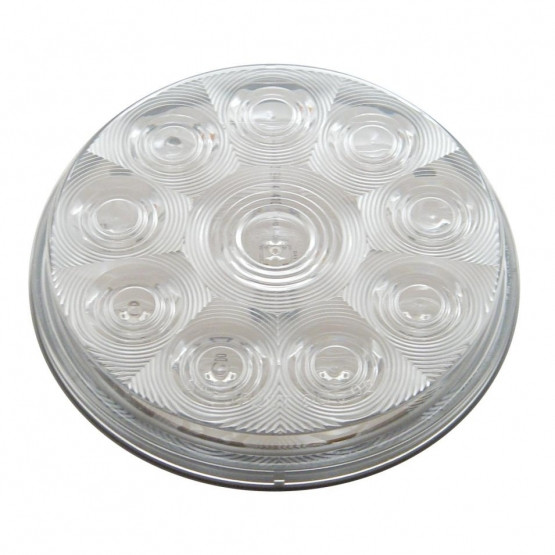 10 LED 4" Round Light (Stop, Turn & Tail) - Red LED/Clear Lens