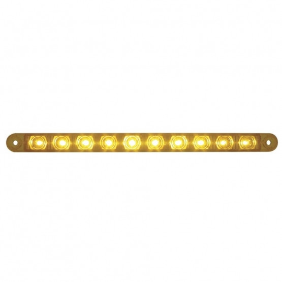10 LED 9" Turn Signal Light Bar - Amber LED/Amber Lens (Bulk)