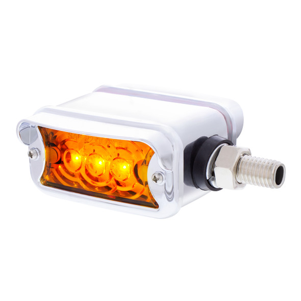 6 LED Single Function Double Face Light W/Visor - Horizontal Mount - Amber & Red LED/Amber & Red Lens