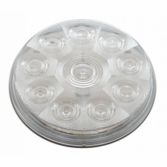 10 LED 4" Round Light (Stop, Turn & Tail) - Red LED/Clear Lens (Bulk)