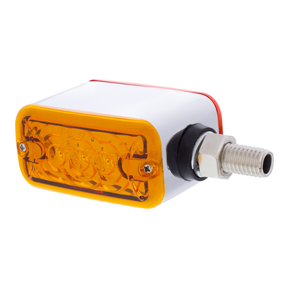 6 LED Single Function Double Face Light - Horizontal Mount - Amber & Red LED/Amber & Red Lens