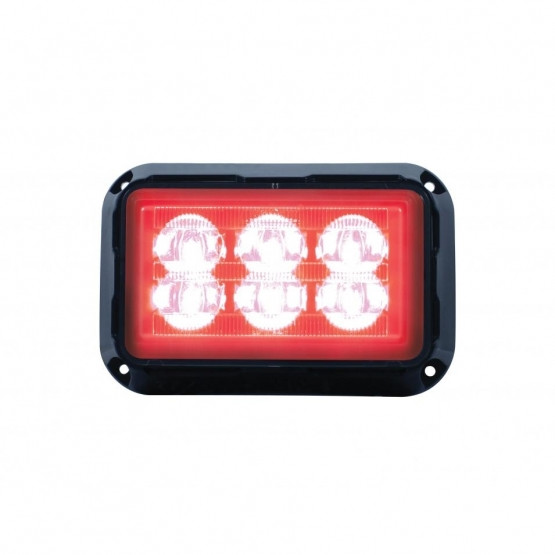 6 High Power LED Rectangular Warning Light - Red LED (Bulk)
