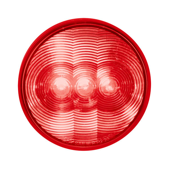 3 LED 4" Round Light (Stop, Turn, & Tail)-Red LED/Red Lens