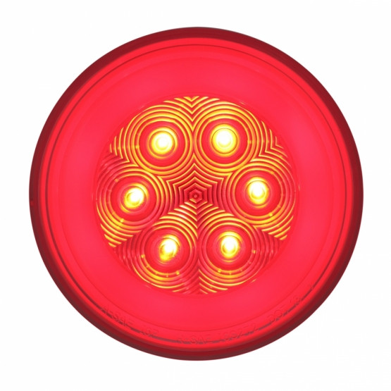 21 LED 4" Round GloLight (Stop, Turn & Tail) - Red LED/Clear Lens
