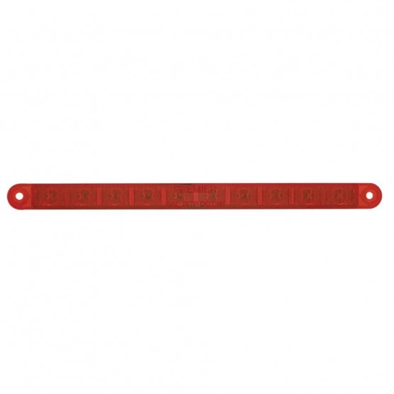 10 LED 9" Light Bar (Stop, Turn & Tail) - Red LED/Red Lens