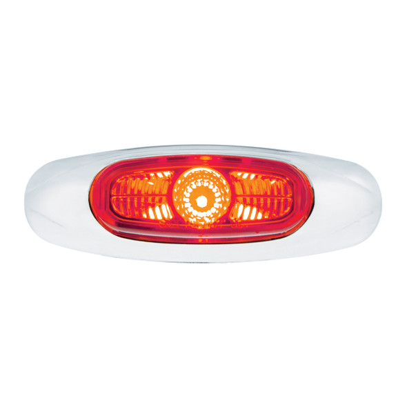 4-3/16" Wide 3 LED ViperEye Light (Clearance/Marker) - Red LED/Red Lens