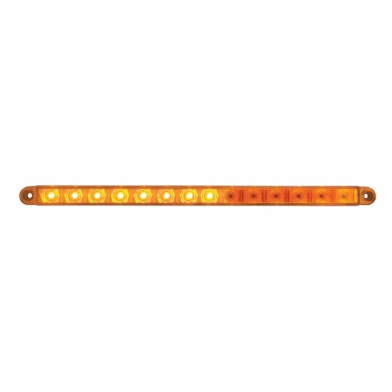 14 LED 12" Sequential Light Bar Only - Amber LED/Amber Lens (Bulk)