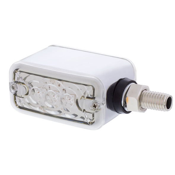 6 LED Single Function Double Face Light - Horizontal Mount - Amber & Red LED/Clear Lens