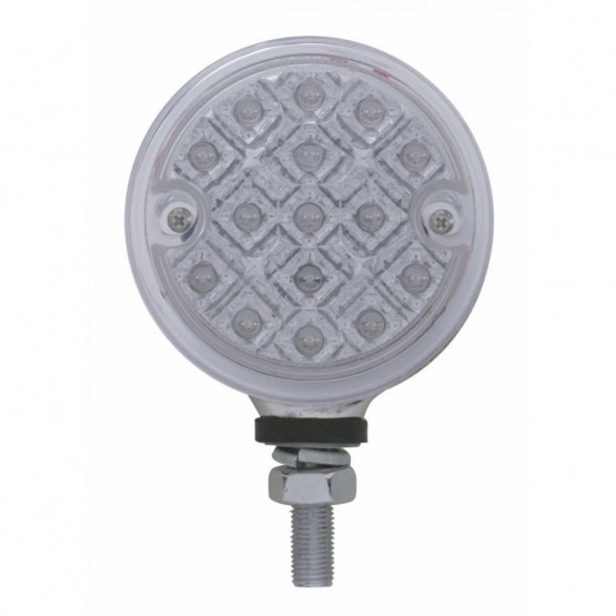 15 LED 3" Reflector Single Face Light - Red LED/Clear Lens