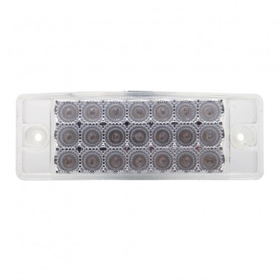 21 LED Reflector Rectangular Light (Clearance/Marker) - Amber LED/Clear Lens (Bulk)