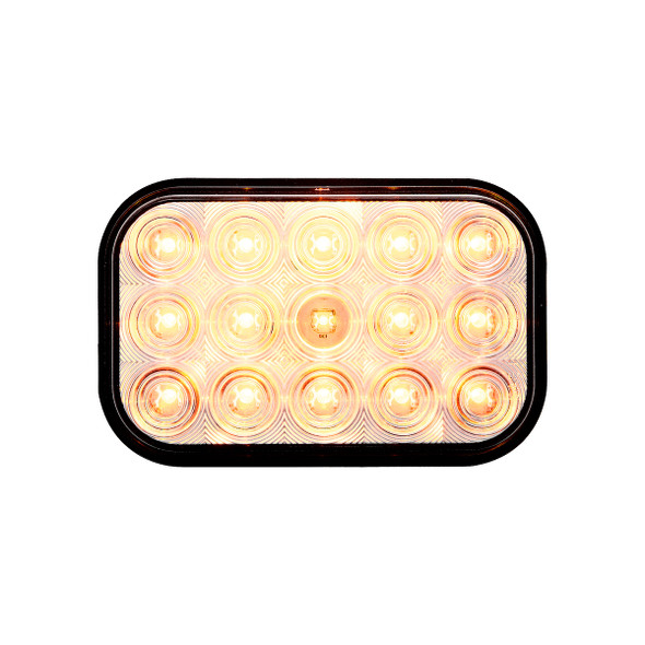 15 LED Rectangular Turn Signal Light - Amber LED/Clear Lens