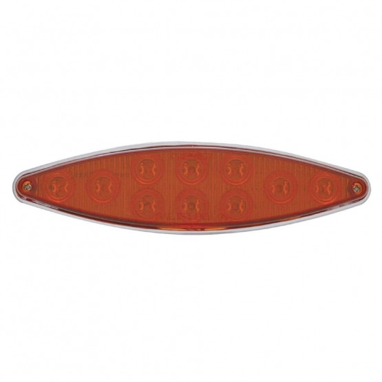 10 LED "Cat's Eye" Light With Bezel (Stop, Turn & Tail) - Red LED/Red Lens