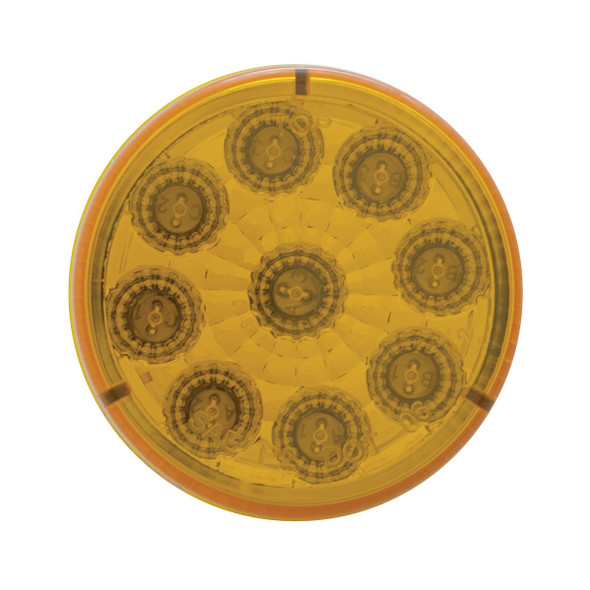 9 LED 2" Round Reflector Light (Clearance/Marker) - Amber LED/Amber Lens