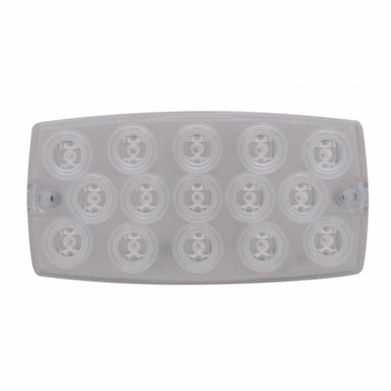 15 LED Rectangular Light (Stop, Turn & Tail) - Red LED/Clear Lens (Bulk)