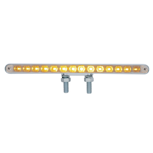 28 LED 12" Double Face Light Bar - Amber & Red LED/Chrome Lens