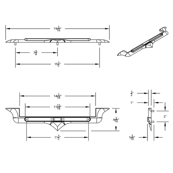 Chrome Hood Emblem Trim With 14 LED Light Bar For Kenworth - Amber LED/Amber Lens