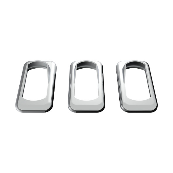 Chrome Plastic Rocker Switch Bezels With Switch Guard (3-Pack)