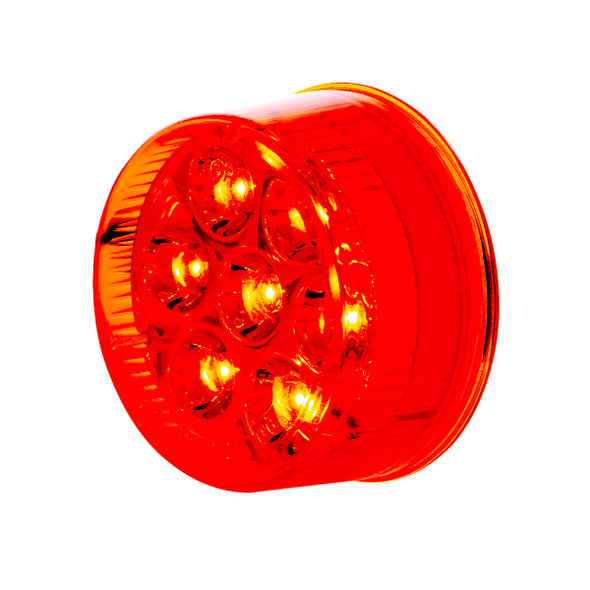 7 LED 2" Round Light (Clearance/Marker) - Red LED/Red Lens (Bulk)