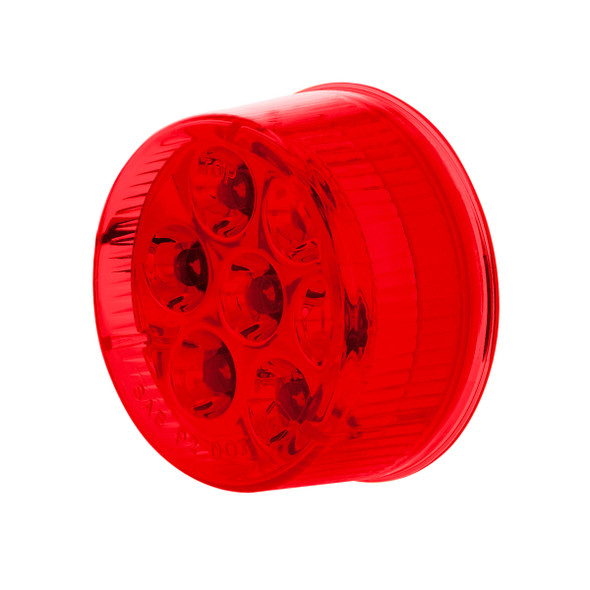 7 LED 2" Round Light (Clearance/Marker) - Red LED/Red Lens (Bulk)