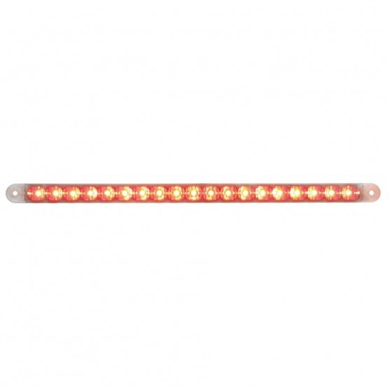 19 LED 12" Reflector Light Bar (Stop, Turn & Tail) - Red LED/Clear Lens