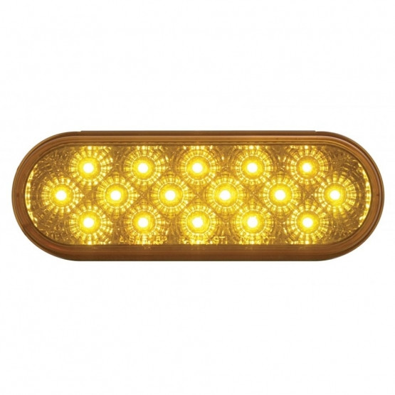 16 LED 6" Oval Reflector Turn Signal Light - Amber LED/Amber Lens