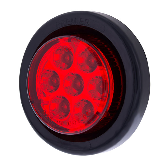 7 LED 2" Round Light Kit (Clearance/Marker) - Red LED/Red Lens