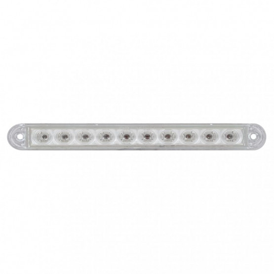 10 LED 6-1/2" Light Bar Only (Stop, Turn & Tail) - Red LED/Clear Lens