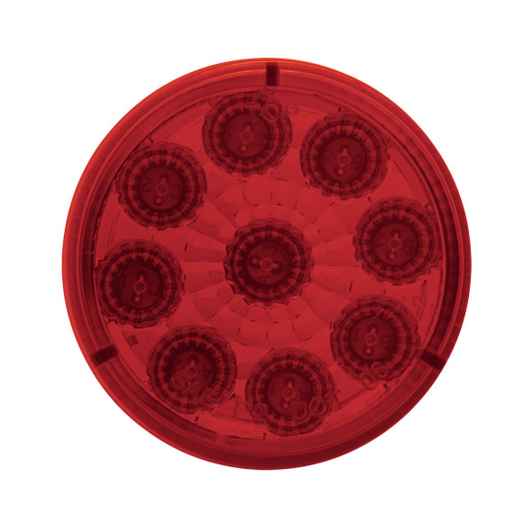 9 LED 2" Round Reflector Light (Clearance/Marker) - Red LED/Red Lens
