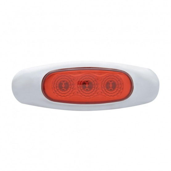 3 LED Reflector Light (Clearance/Marker) - Red LED/Red Lens