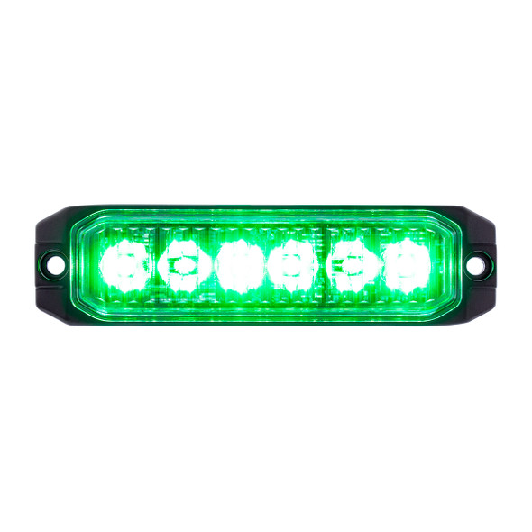 6 High Power LED "Competition Series" Slim Warning Light - Green