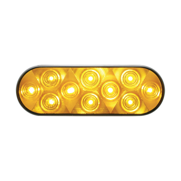 10 LED 6" Oval Turn Signal Light Kit - Amber LED/Amber Lens