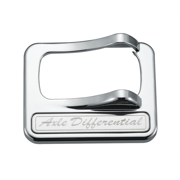 40975-UP CHROME PLASTIC ROCKER SWITCH COVER WITH STAINLESS PLAQUE FOR PETERBILT - AXLE DIFFERENTIAL