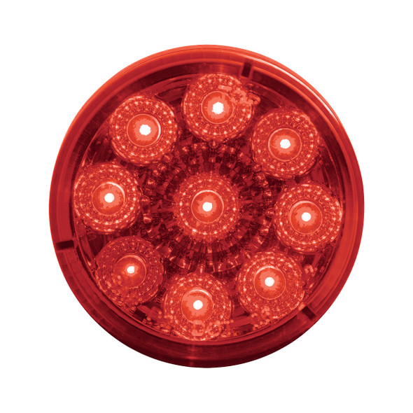 9 LED 2" Round Reflector Light Kit (Clearance/Marker) - Red LED/Red Lens