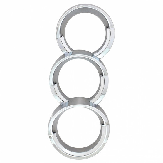 Chrome Plastic Center Dash 3-Gauge Cluster Bezel With Visor For 2013-2021 Peterbilt 579-Left