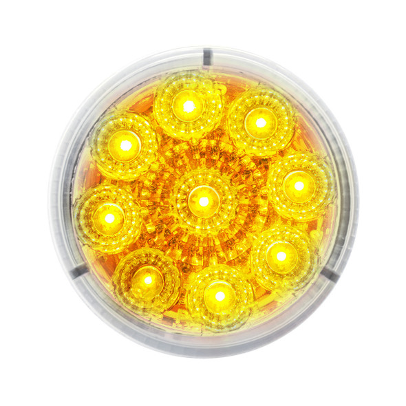 9 LED 2" Round Reflector Light (Clearance/Marker) - Amber LED/Clear Lens