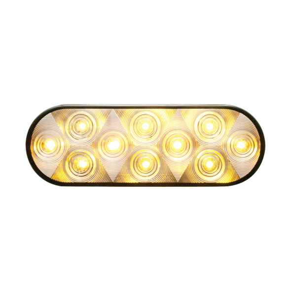 10 LED 6" Oval Turn Signal Light - Amber LED/Clear Lens (Bulk)