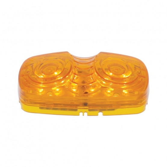 12 LED 4" X 2" Rectangular Light (Clearance/Marker) - Amber LED/Amber Lens (Bulk)