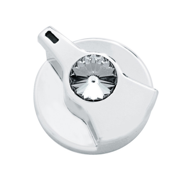 41263-UP CHROME TIMER KNOB WITH COLOR CRYSTAL FOR PETERBILT - SMOKE COLOR CRYSTAL