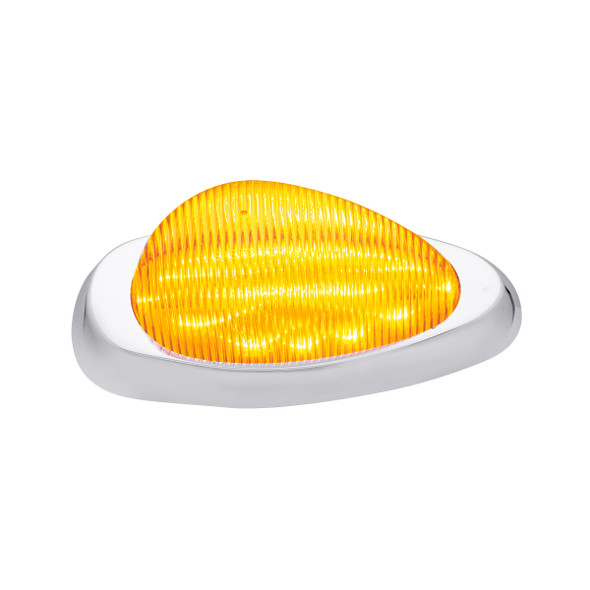 15 LED Sleeper Light With Bezel For Freightliner (Clearance/Marker) - Amber LED/Amber Lens (Pair)