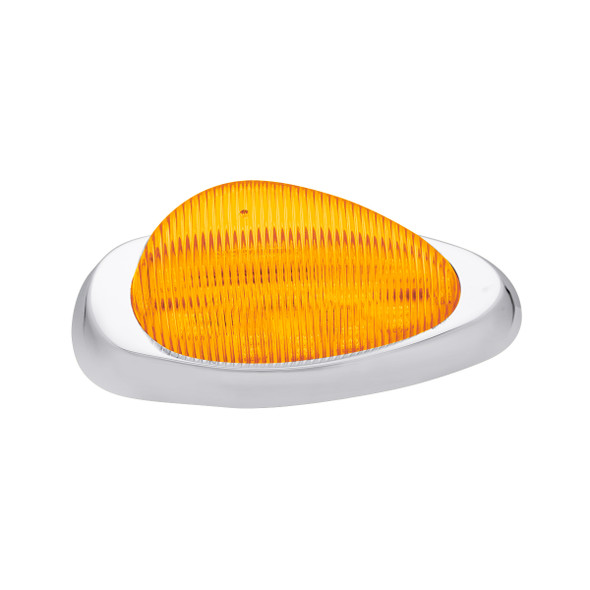 15 LED Sleeper Light With Bezel For Freightliner (Clearance/Marker) - Amber LED/Amber Lens (Pair)