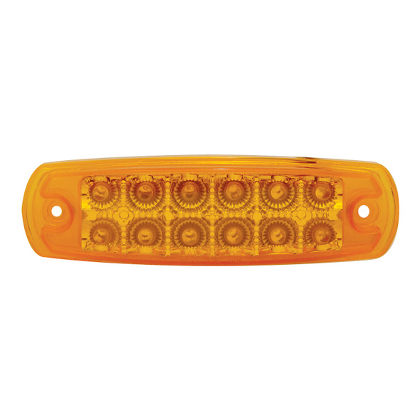 12 Amber LED Reflector Rectangular Light (Clearance/Marker) -Amber Lens (Bulk)
