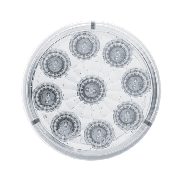 9 LED 2" Round Reflector Light (Clearance/Marker) - Red LED/Clear Lens