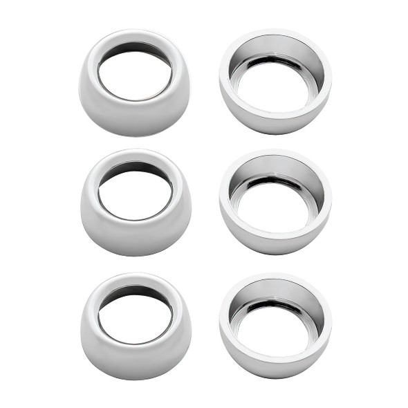 Chrome Plastic Toggle Switch Nut Cover For Freightliner (Card Of 6)