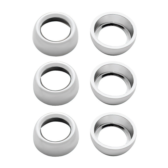 Chrome Plastic Toggle Switch Nut Cover For Freightliner (Card Of 6)