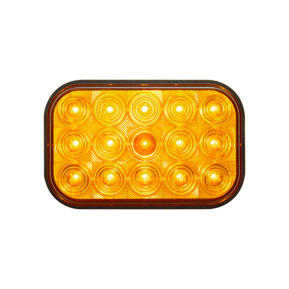 15 LED Rectangular Turn Signal Light Kit - Amber LED/Amber Lens