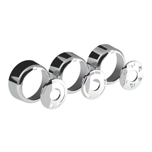 Chrome Plastic A/C Control 6-Piece Dial Covers For 2018-2025 Freightliner Cascadia