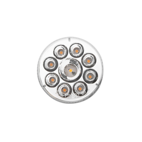 9 LED 2.5" Round Pure Reflector Light (Clearance/Marker) - Amber LED/Clear Lens